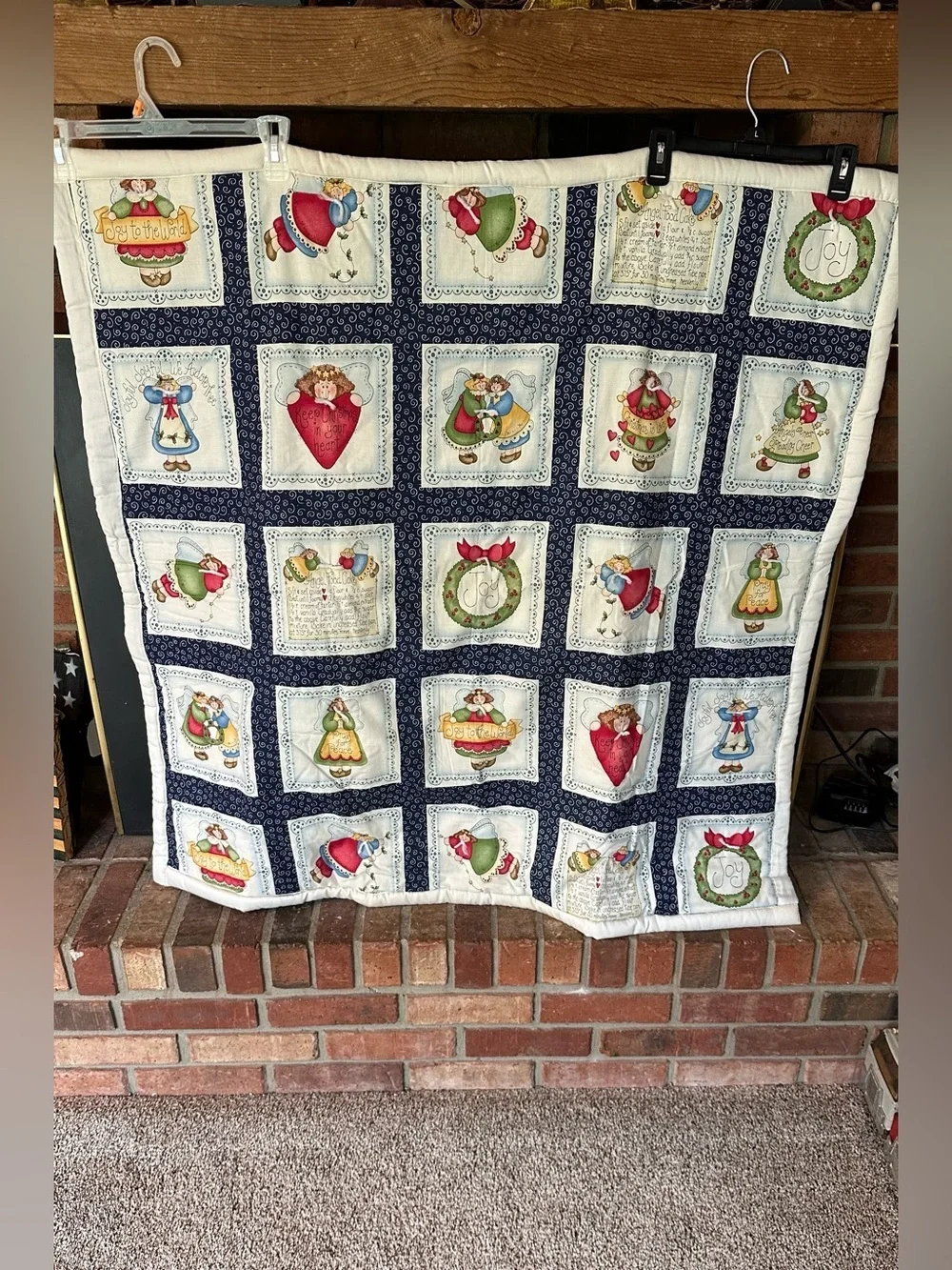 Vintage Christmas Angel Lap/Wall Quilt Fabric Panel Design Dianna Marcum Winter